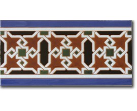 Azulejo árabe pintado a mano cenefa P520